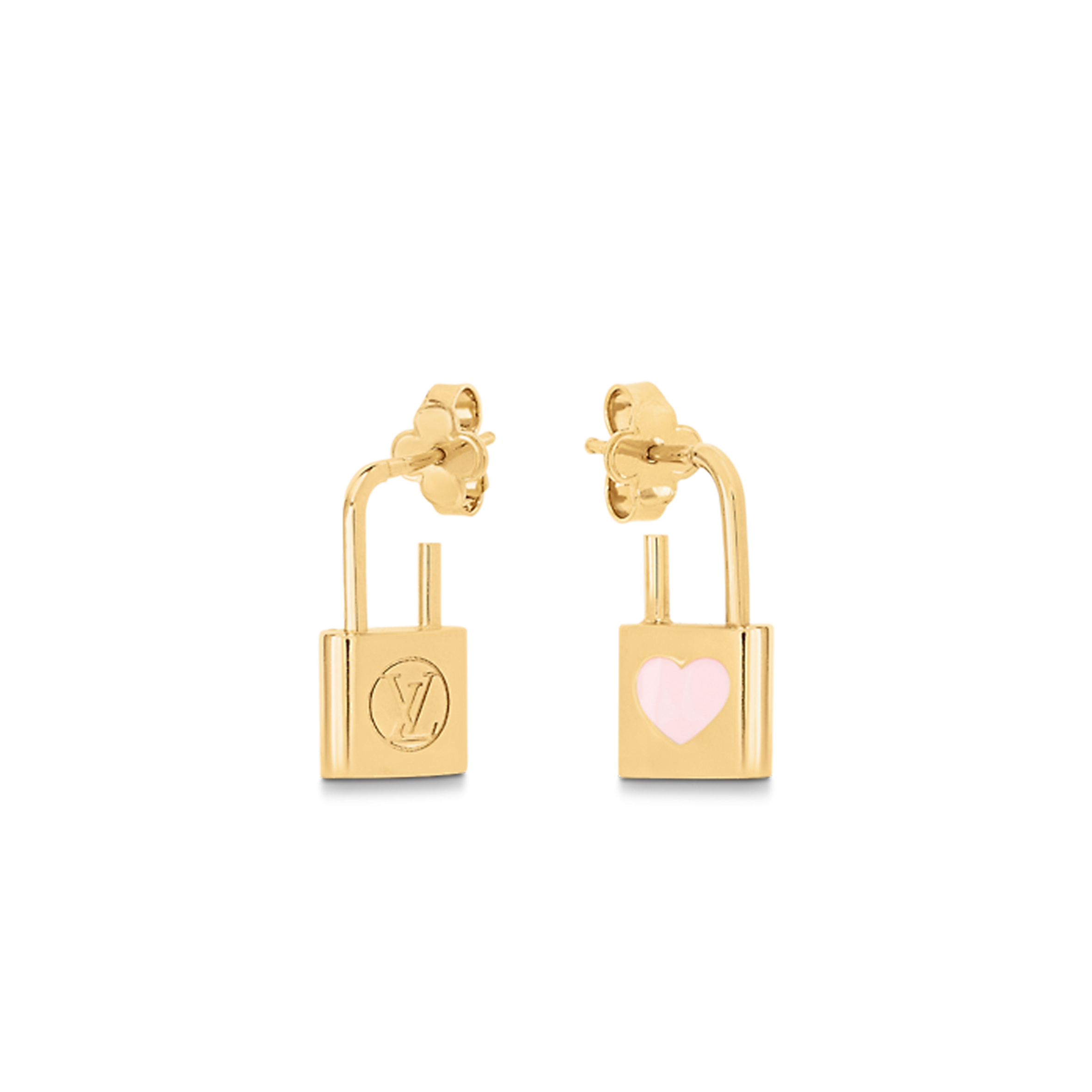 LOUIS VUITTON 18K LOUIS CADENAS EARRINGS  M01420